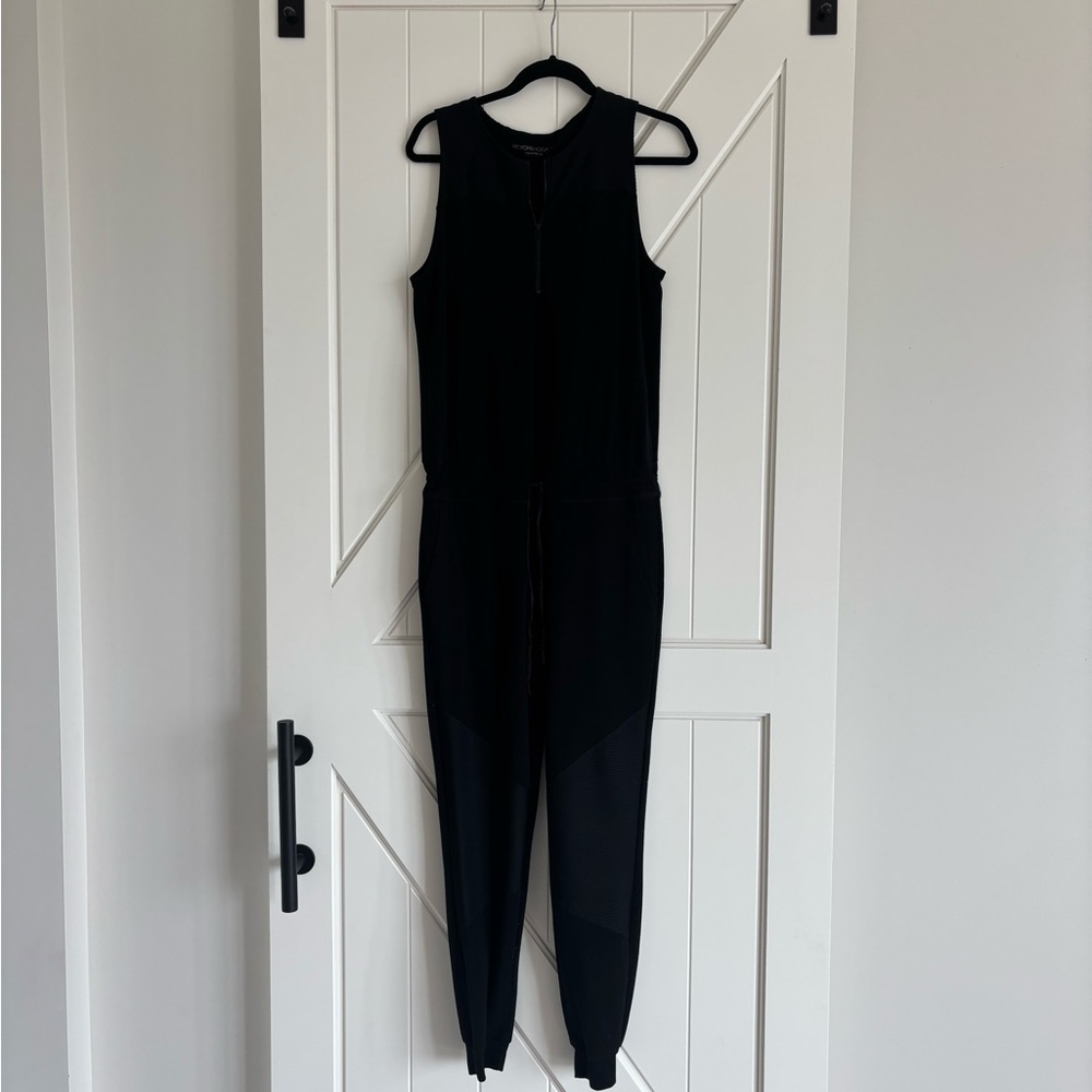 Beyond Yoga black jumpsuit with front zipper